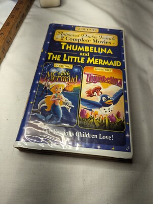 Thumbelina And The Little Mermaid VHS VCR Clamshell Used Movie - Dual Title