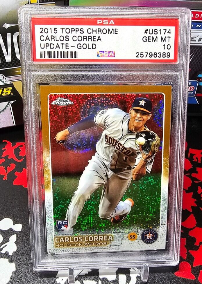 2015 Topps Chrome Update Gold Refractor 225/250 Carlos Correa PSA 10 (POP 17)