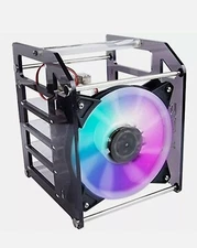 Geeekpi Cluster Case, Rack Stackable With Cooling Fan 120mm RGB LED 5V US seller