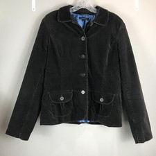 Womens Lands End Dark Gray Corduroy Blazer Size S
