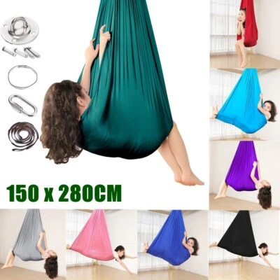 Drinnen Outdoor Kinder Schwingen Hängematte Yoga Fitness Hängematte 150x280cm