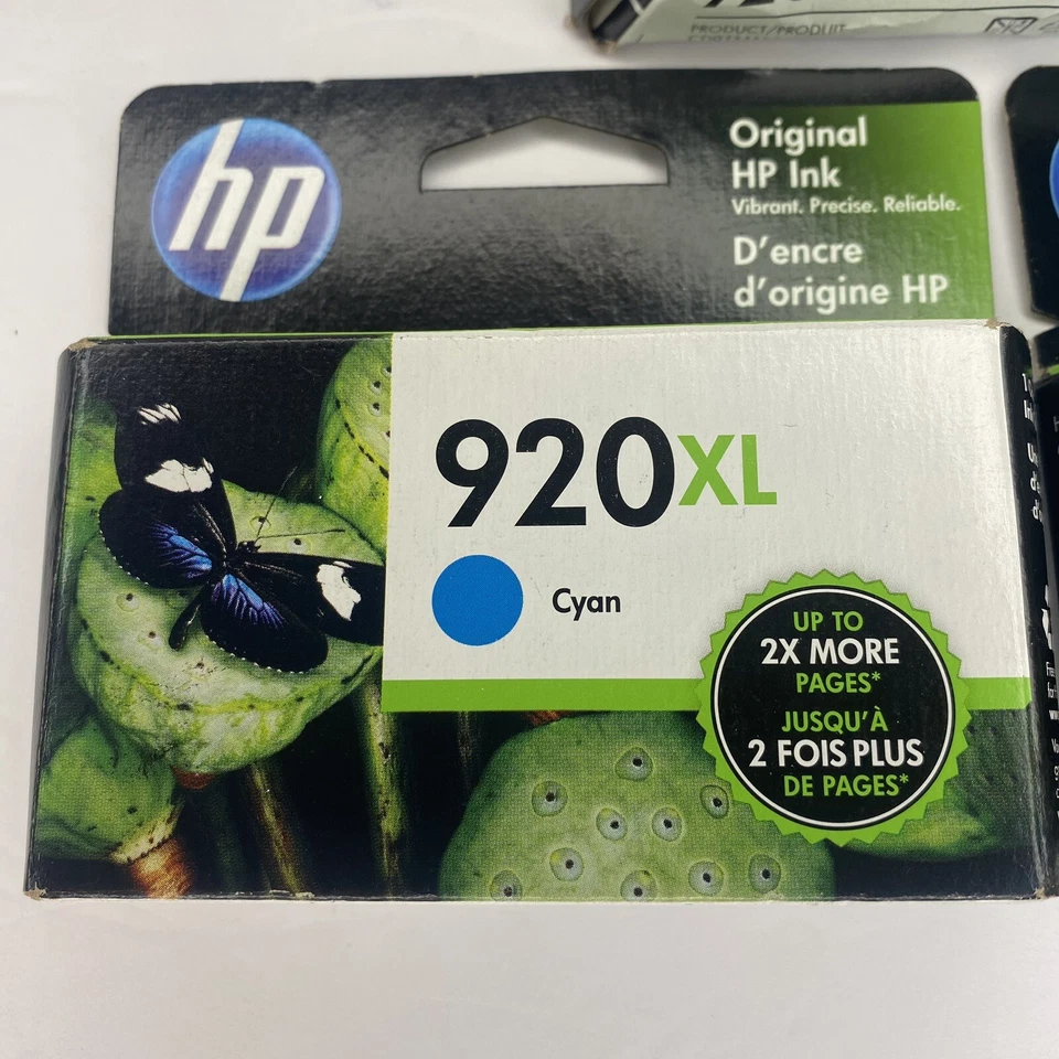 3 NEW HP 920XL HIGH YIELD Ink Cartridges XL Cyan, XL Magenta, XL Yellow EXP 2022 - Image 2 of 4
