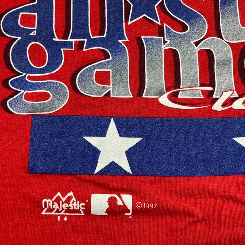 T-shirt vintage Cleveland Indians adulto XXL rossa 1997 All Star Game made in USA - Foto 4 di 19