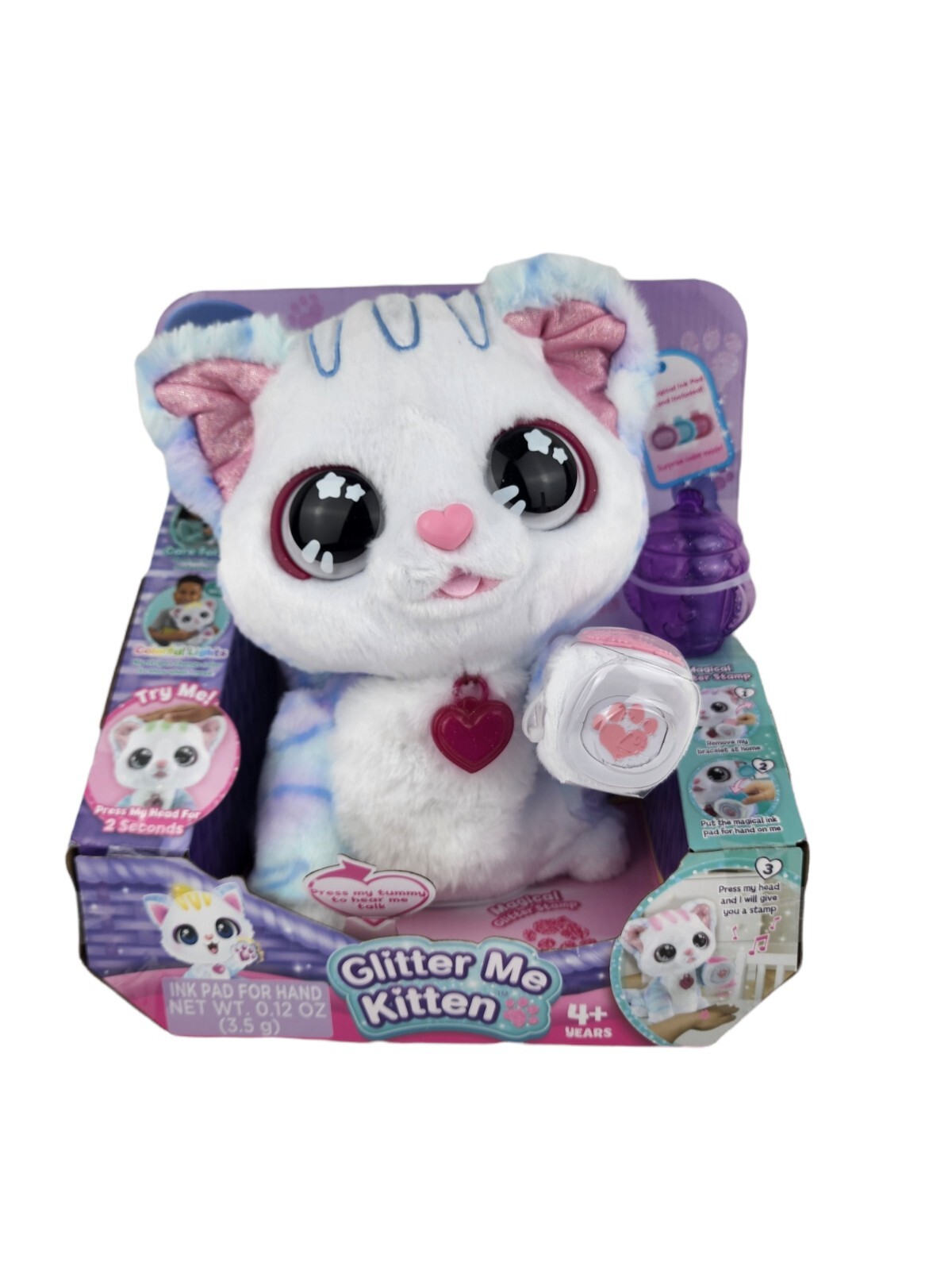VTech Glitter Me Kitten Talking Sounds Lights Interactive Toy Plush Cat