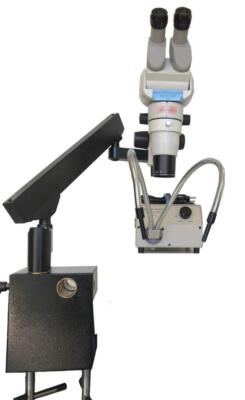Scienscope CMO-BHE Microscope w/ SB-FX-01 Articulating Arm, Light Source (7549)R