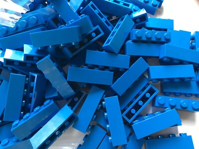 LEGO- NEW-#3010- BLUE 1 X 4  BRICKS-25 PIECES