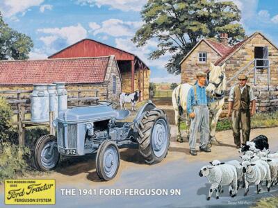 GROSSES BLECHSCHILD; 1941 GRAU FORD FERGUSON 9N Trevor Mitchell Artwork