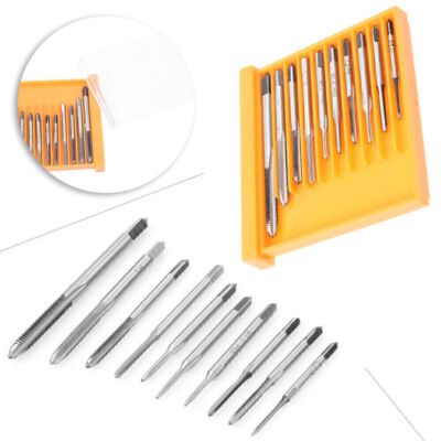 10pcs HSS Metric Right Hand Screw Thread Taper Shank Drill Min Tap Set M1-M3.5
