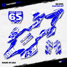 Blue & White Slick Camo Graphics Kit fits 18-24 Yamaha YZ65 YZ 65 Decal Sticker