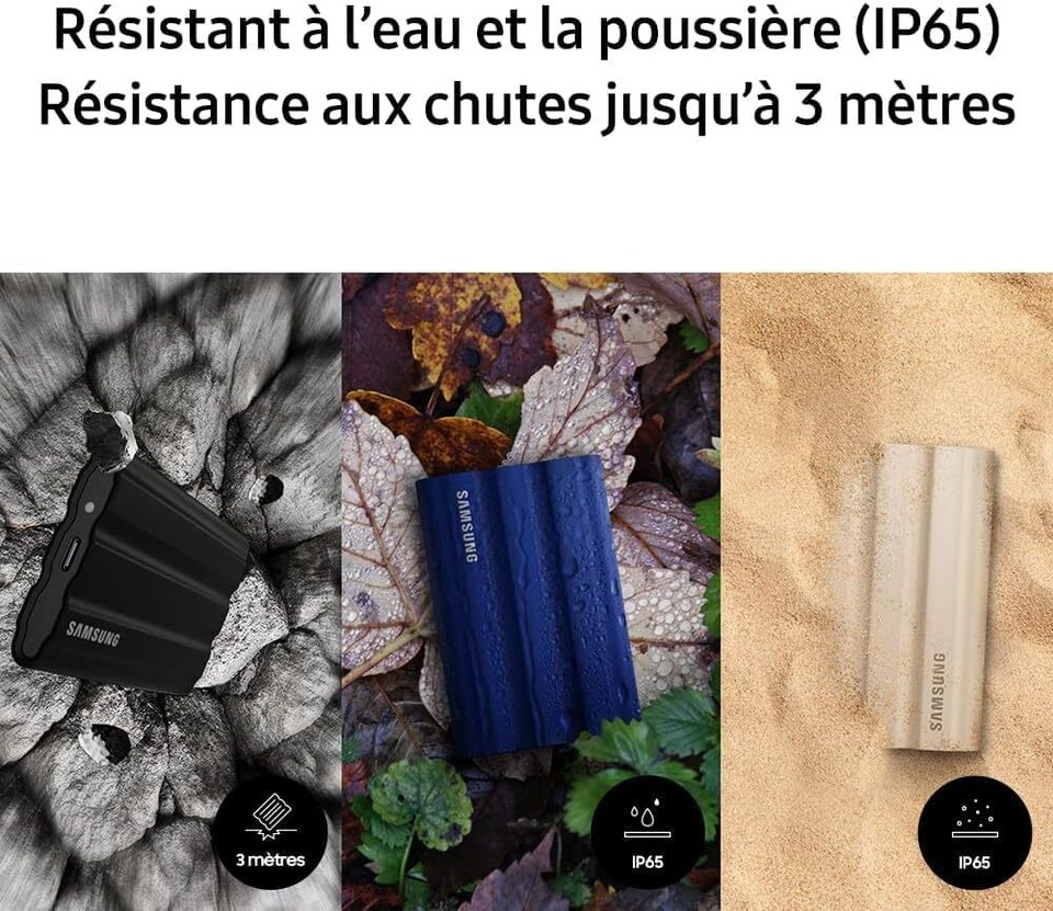 SAMSUNG T7 Shield Portable Solid State Drive USB 3.2 1TB, IP65 Water