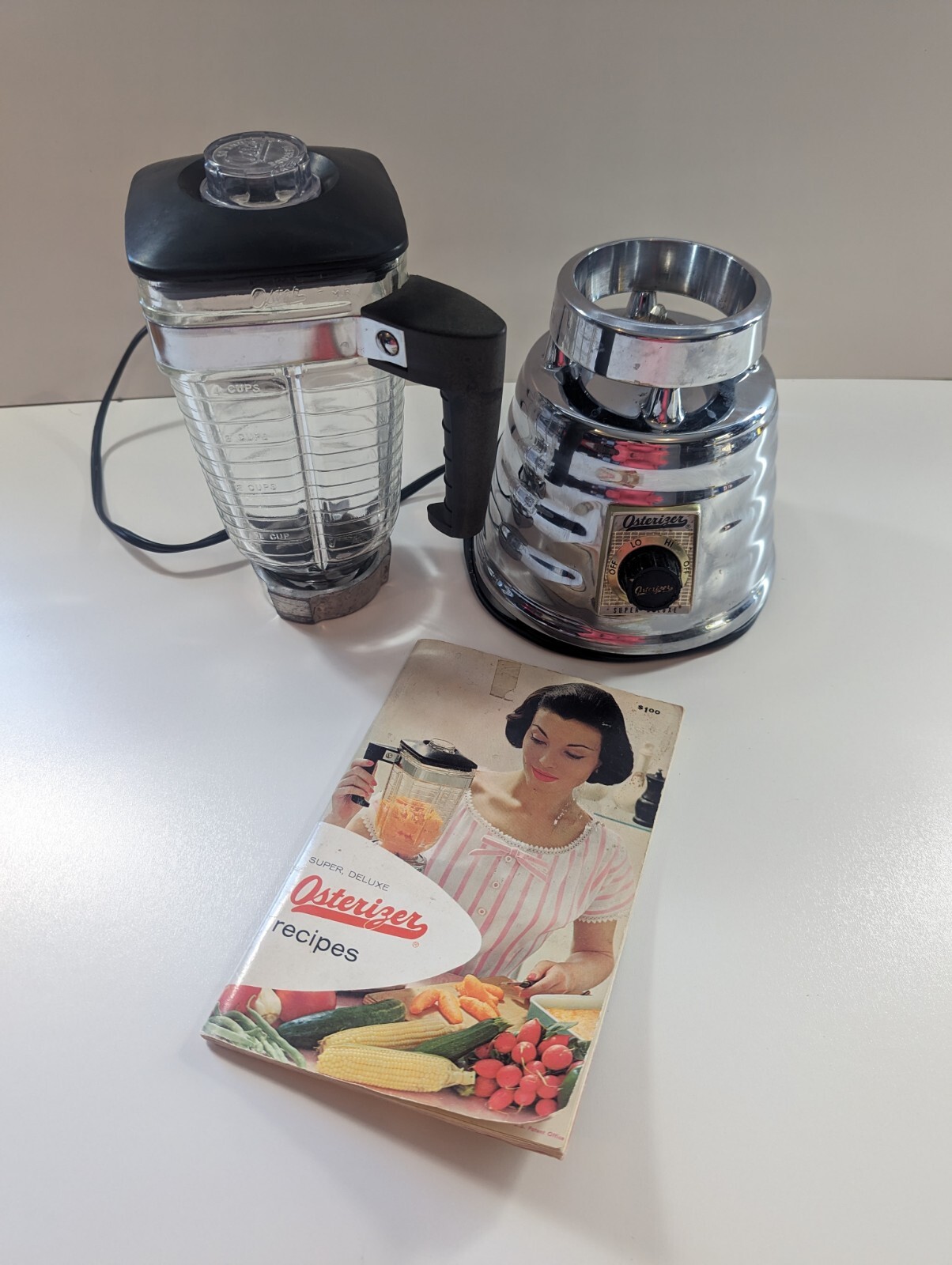 Vintage Osterizer 442 Oster Chrome Beehive Blender Glass WORKING USA