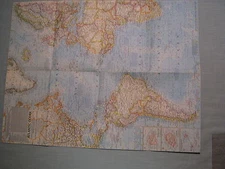 VINTAGE ATLANTIC OCEAN + OCEAN FLOOR MAP National Geographic June 1968 