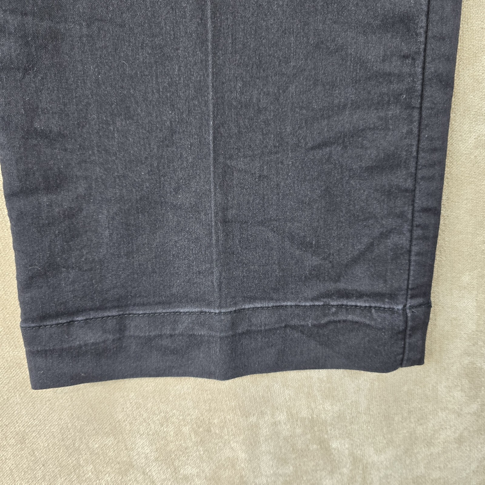 Fdj Womens Black Mid Rise Wide Leg Long Olivia Trouser Pants W/ Pockets Size 8