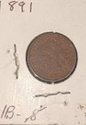 1891 INDIAN HEAD PENNY CENT  DIE BREAK THROUGH THE 8