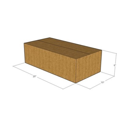 5 20x10x6 Kraft Brown Corrugated Shipping Boxes 32 ECT Single-Wall New
