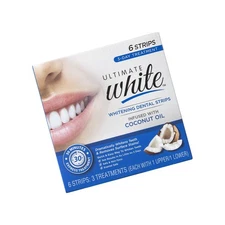 Ultimate White Teeth Whitening Strip Set with Coconut Oil, Teeth Whitening Ki...
