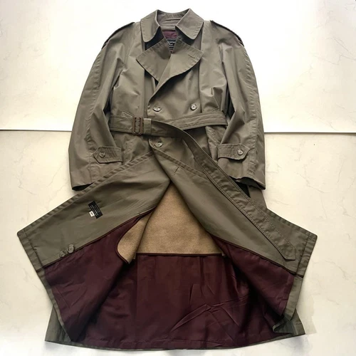 Beau trench vintage Christian Dior kaki avec doublure ceinture Homme Fashi