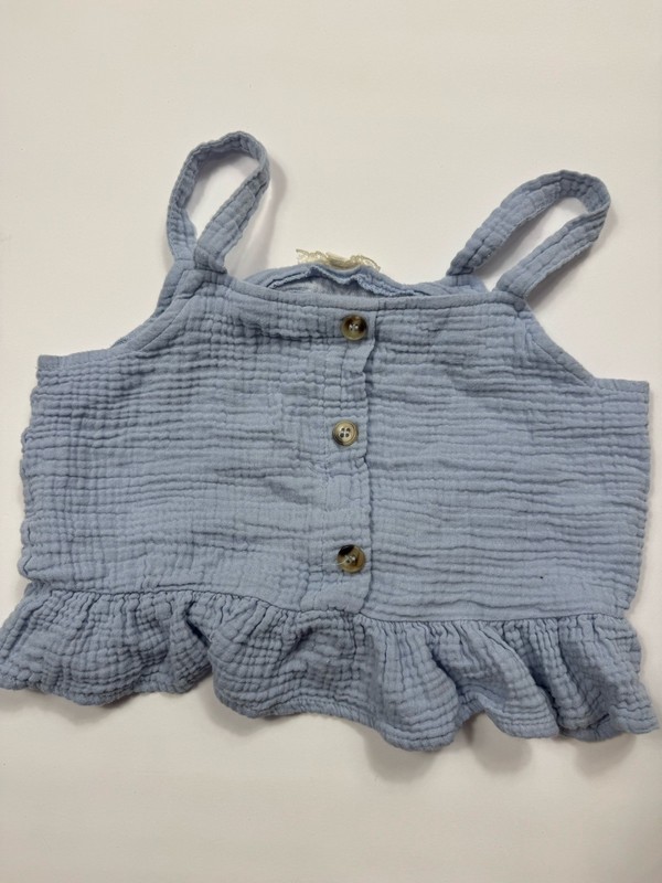 Muslin Crop Top Tween Girls Size 8 100% Cotton Cottage Core Fairy Prairie Boho