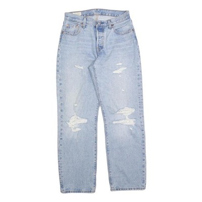 Levi's 501 Big E Damen Jeans Blau Regular Straight Denim Light W28 L30