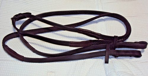 COLLEGIATE Event SHOW Reins - Quality Leather/Rubber - 5/8" x 108" - GREAT! (#2)