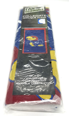 Kansas Jayhawks Appliquéd Flag Two-Sided 28'' X 44''  NCAA Team Sports America