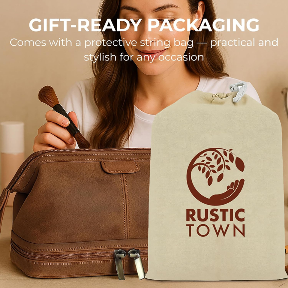 Borsa da toilette in pelle PU da uomo personalizzata, borsa da toilette da viaggio con incisione personalizzata, regalo di Natale con iniziali personalizzate per la famiglia (Toiletry Bag 01