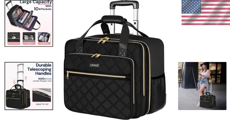 Versátil Estuche con Ruedas para Portátil, 17,3 Pulgadas, Negro Foto 2 de 4