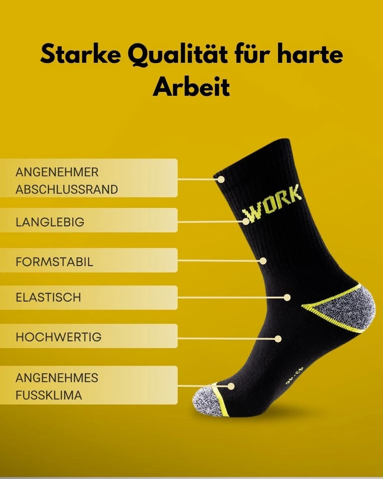 10 bis 100 Paar Arbeitssocken Herren Socken WORK Arbeit Socken Baumwolle - Bild 4 von 4