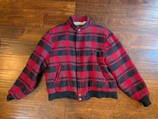 Vintage Woolrich mens Buffalo Plaid Sherpa Lined Bomber Jacket Sized XL