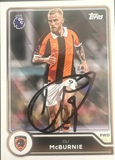 Hull City Oli McBurnie Hand Signed Topps Premier League Card
