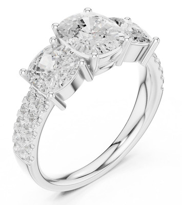 Certified 3.3 Ct Lab Grown Diamond Women Anniversary Gift Ring 14k Gold Over