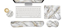Keyboard Wrist Rest and Mouse Pad with Wrist Support Set Ergonomic Coaster, M...