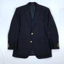 Jos A Bank Blazer 41R Wool Navy Blue Gold Button Sport Coat Jacket