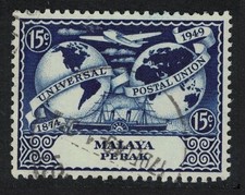 Perak 75th Anniversary of UPU 15 cents Malaya 1949 Canc SG#125