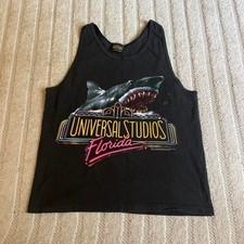 VTG 00s Universal Studios Florida Jaws black tank top Size Medium Punk Summer