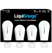 Silicone Travel Bottles Leak Proof TSA Approved Shampoo Containers with Suction