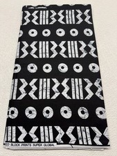 Elegant African Ankara Wax Print,100 Cotton, Sell by 6 Yards-Black  White