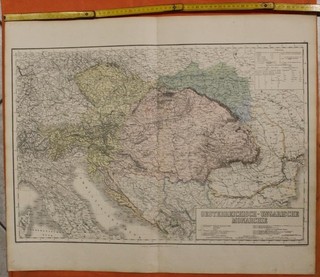 HUNGARY AUSTRIA NORTHERN ITALY CENTRAL EUROPE 1872 GRÄF OVERSIZE ANTIQUE MAP