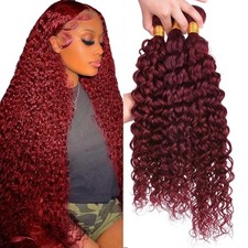 GtaiiReu 99J Wine Red Brazilian Virgin Hair Water Wave 3 Bundles 22 24 26 Inch