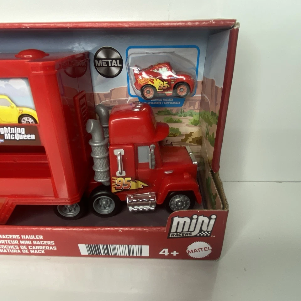 Mattel Disney Pixar Cars Mini Mack Racers Hauler & 1 Toy Car, Transporter Truck - Image 2 of 4
