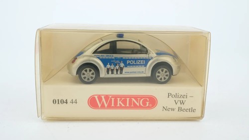 Wiking H0 010444 VW New Beetle Police plata azul | Condition: Gebraucht