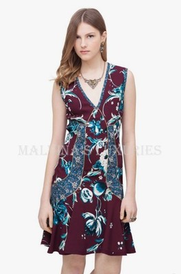 ROBERTO CAVALLI DRESS FORBIDDEN FRUIT FLORAL PRINT SLEEVELESS $1,950 IT 42 US 6
