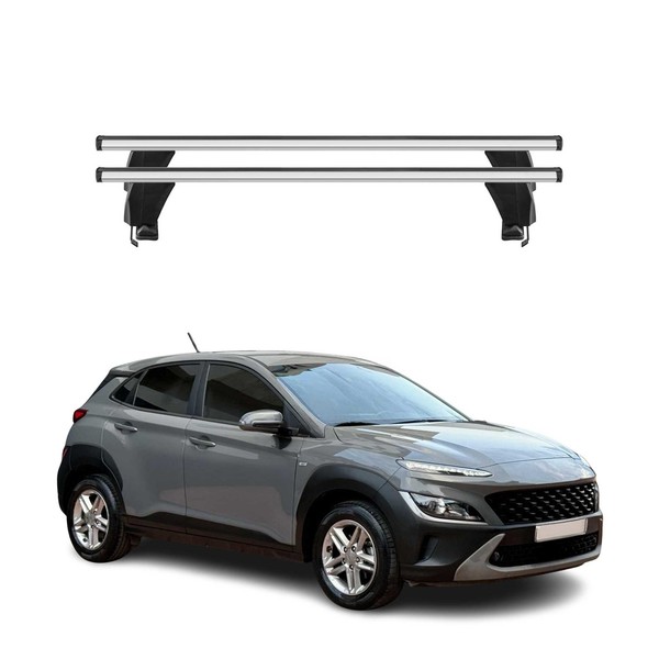 Menabo DachträGer GrundtäGer FüR Hyundai Kona I 2018-2023 50Kg Alu Silber 2 Tlg-image