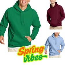 Men  s Plain Pullover Hoodie Casual Sweatshirt Fleece Spring Winter Hooded Top