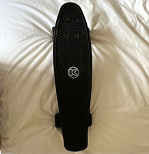 Black Mini Cruiser Complete Skateboard with Trucks & Wheels, K Logo Deck