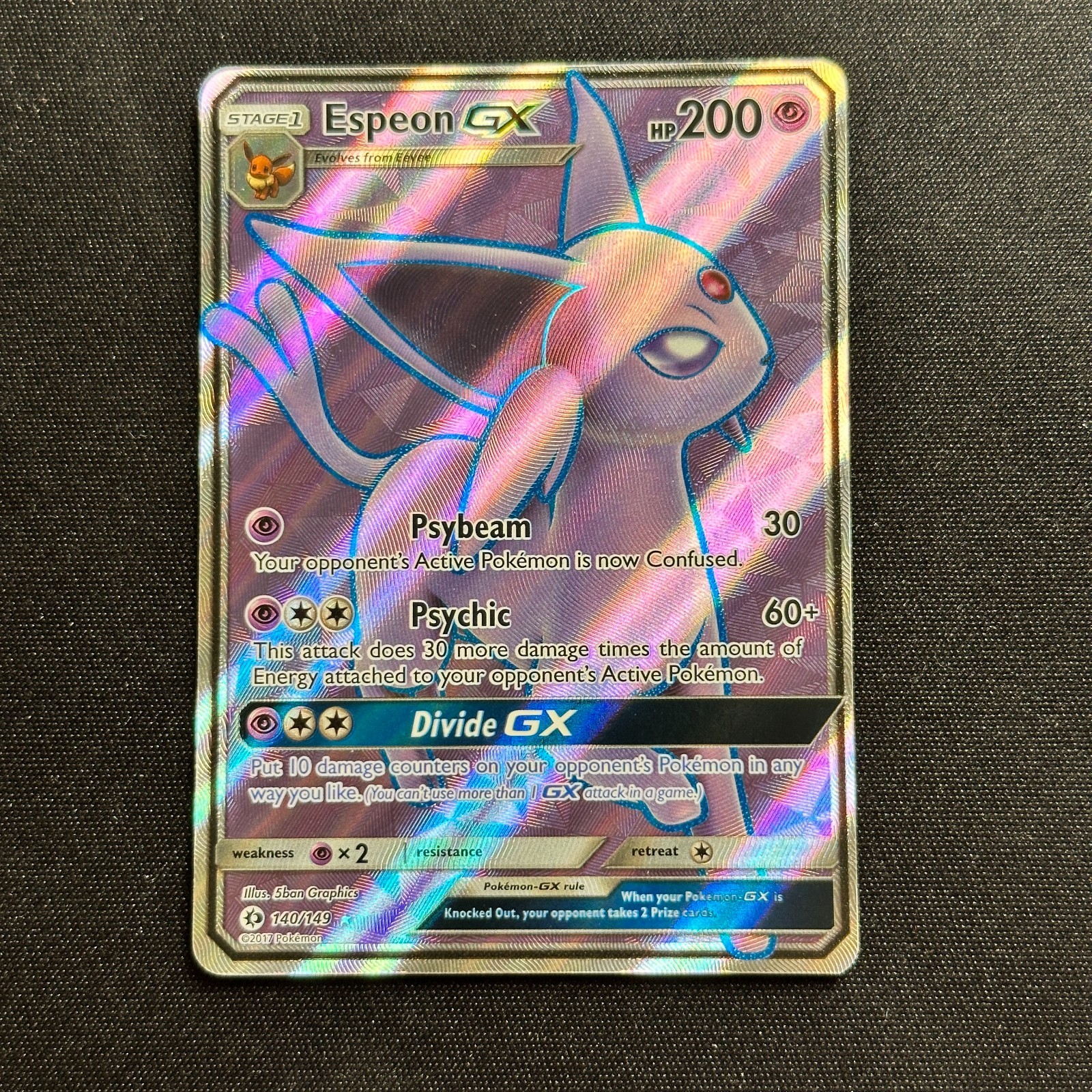Espeon GX 140/149 Ultra Rare Sun & Moon Base Set Pokemon Card