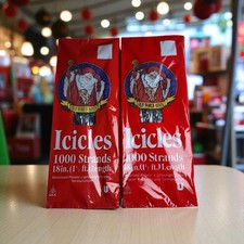 Lot of 2 Old World Santa Christmas Icicles Tree Tinsel VTG 18" 1000 Strands USA