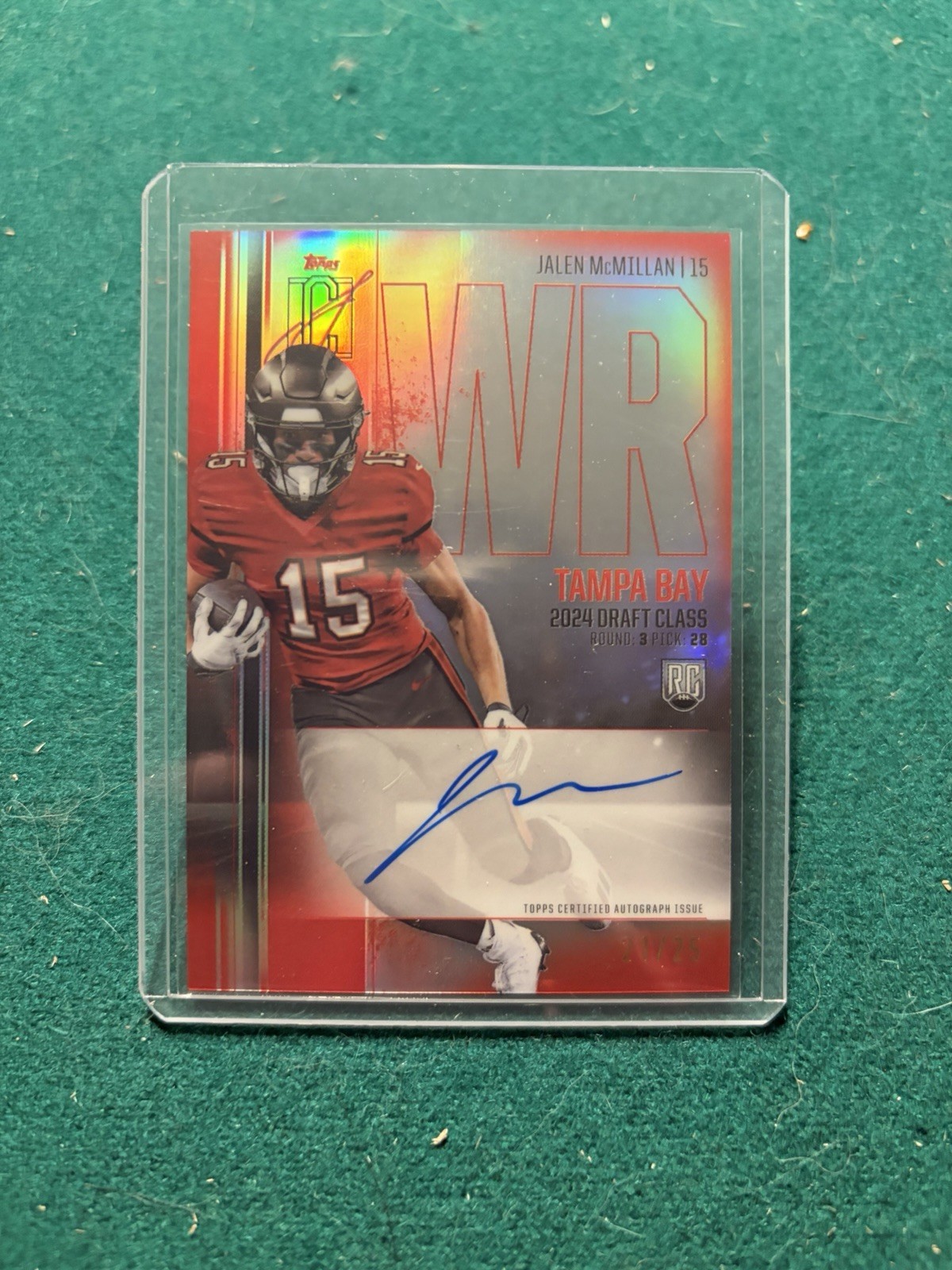 Jalen McMillan Topps Signature Class Rookie Class Chrome Autograph Variation #RCVJM Red Refractor
