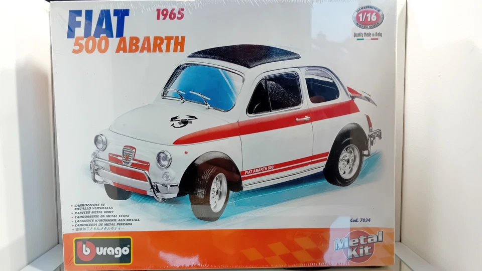 Bburago Burago 1:16 Metal Kit Fiat 500 Abarth 1965 Sealed Box Rare - Photo 3/4