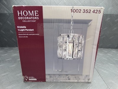 Home Decorators Collection Kristella 1-Light Chrome Crystal Pendant Light